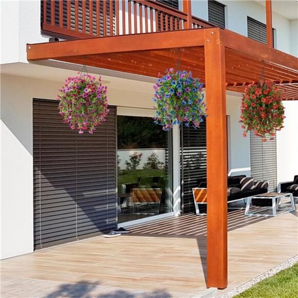 2Pcs Artificial Flowers for Outdoor UV Resistant Artificial Plants Easy Assembly - Picture 6 of 8